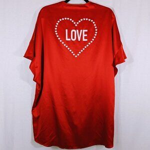 Victoria's Secret Red "Love" Heart Robe Short Sleeve OS